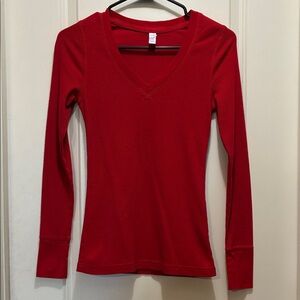 Old Navy Women's Red XS Vintage Long Sleeve V-Neck long John top
